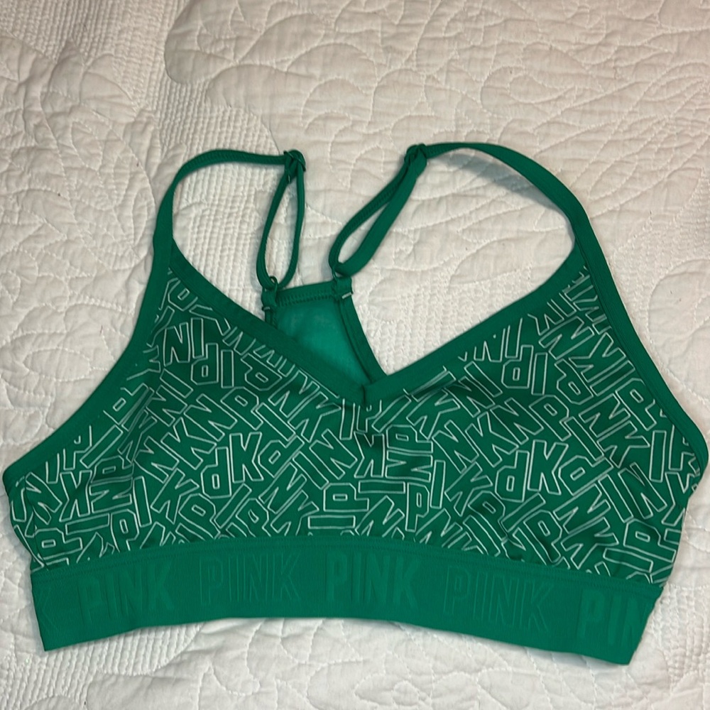 Pink Victoria’s Secret active bra size small